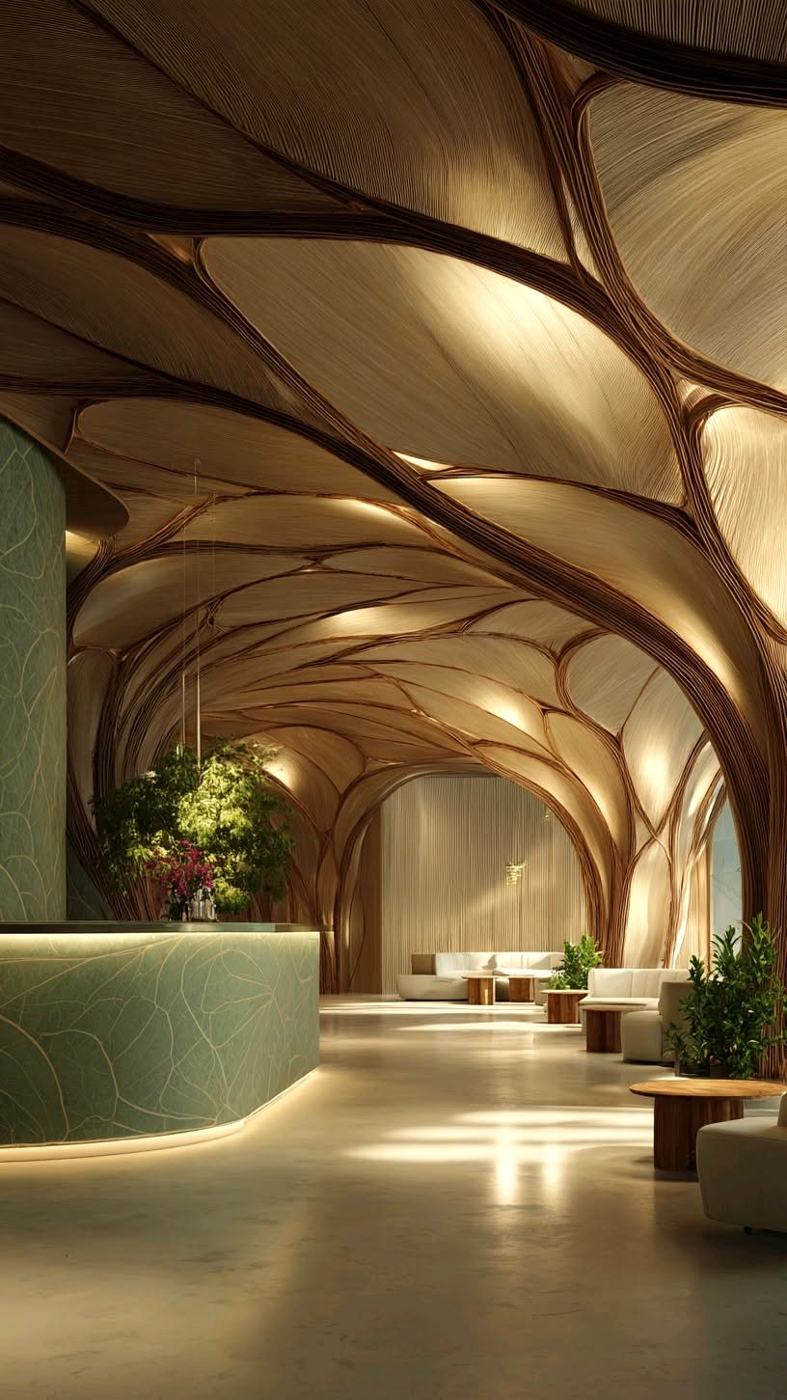 Curved timber arch entrance