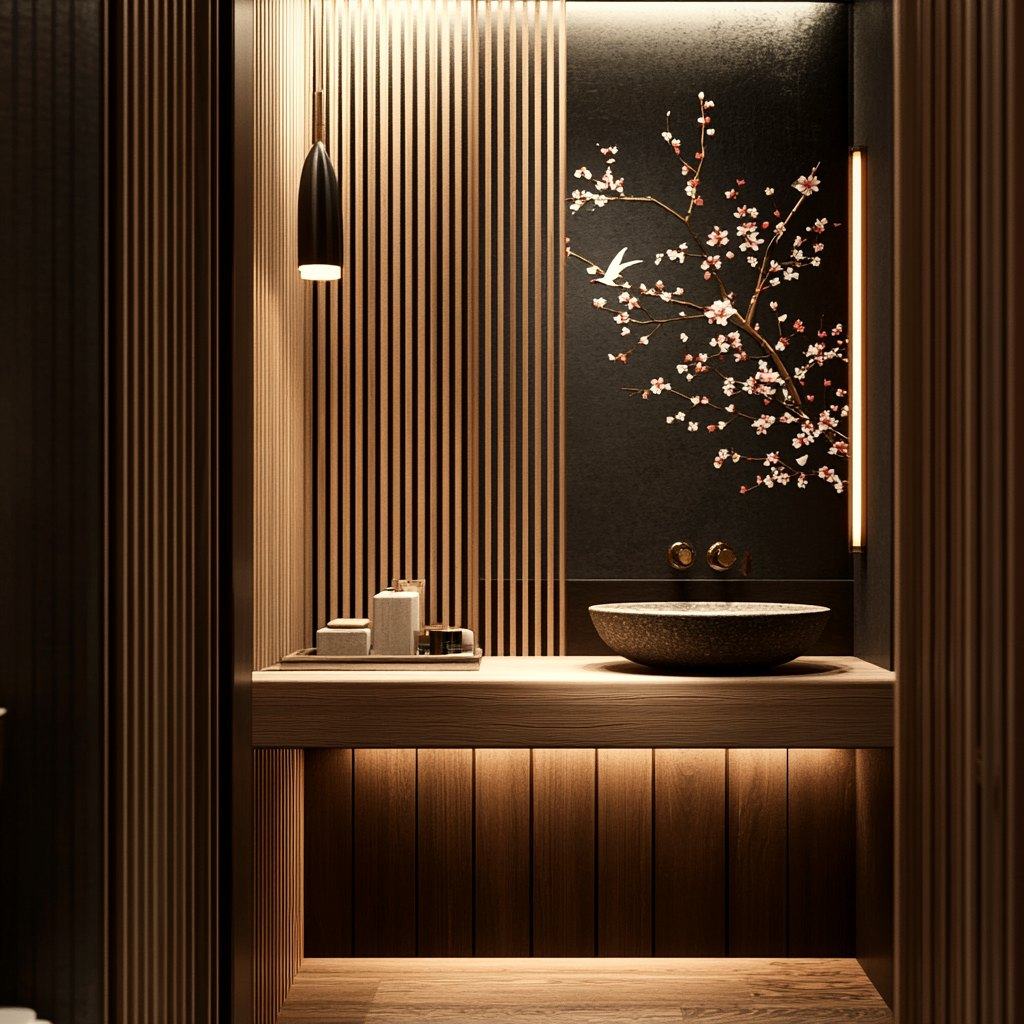 Timber washroom vanity
