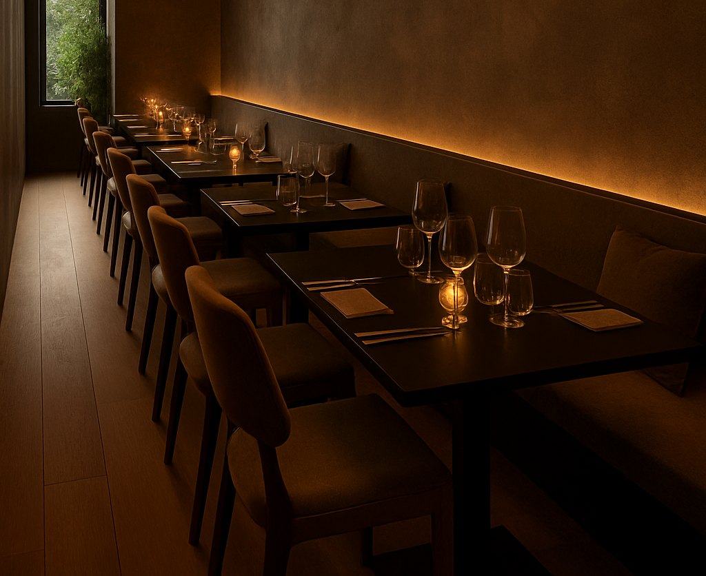 Candlelit table setting